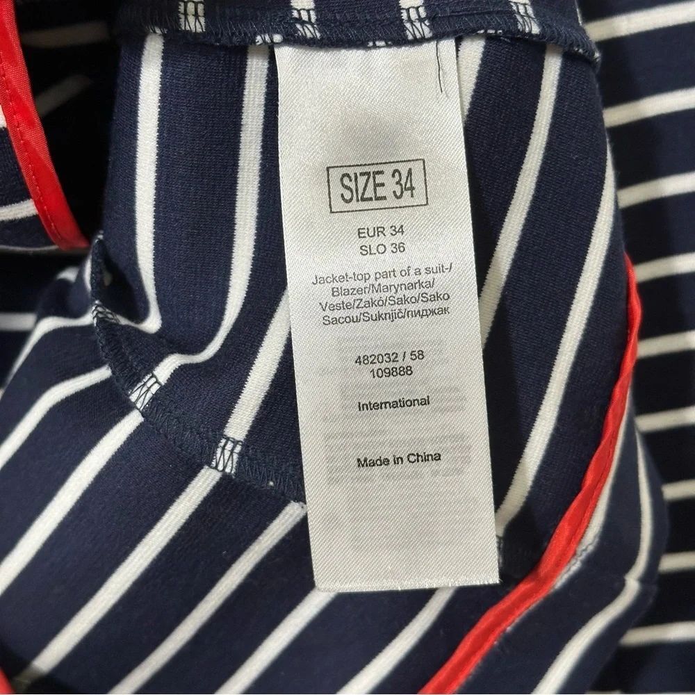 Vintage Women's Blazer by Orsay Size EUR 34  ( US 4) Navy Striped - Picture 10 of 10